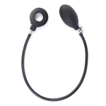 Image of a black inflatable silicone cock ring