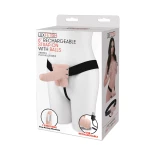 Image of LUX FETISH 6" Rechargeable Belt Dildo with flesh-coloured Balls