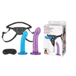 Ensemble débutant Lux Fetish Strap-On & Pegging avec harnais réglable et deux godes à sangle lisses