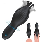 Masturbateur Vibrant pour Entraînement du Pénis en silicone noir