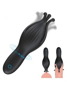 Masturbateur Vibrant pour Entraînement du Pénis en silicone noir