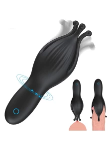 Masturbateur Vibrant pour Entraînement du Pénis en silicone noir