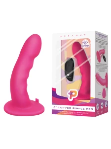Immagine di PEGASUS 6' dildo vibrante curvo con imbracatura - rosa