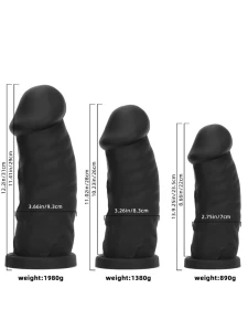 Immagine di un dildo realistico XXL con base di aspirazione in silicone nero