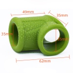 Anello a forma di palla di silicone in nero, arancione e verde