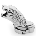 Image of the Adjustable Metal Chastity Cage - Tiger Head Shape