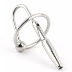 Image showing the Ultimate Bondage Head Ring with Urethral Sounds in stainless steel