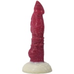Image du Gode en Gel de Silice Hellfire Blanc - 11, un sextoy rose et blanc pour un plaisir anal optimal.
