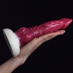 Image du Gode en Gel de Silice Hellfire Blanc - 11, un sextoy rose et blanc pour un plaisir anal optimal.