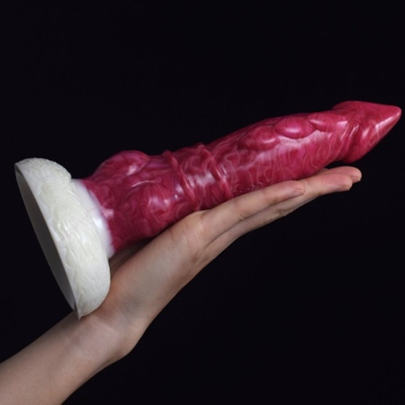 Image du Gode en Gel de Silice Hellfire Blanc - 11, un sextoy rose et blanc pour un plaisir anal optimal.