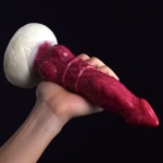 Image du Gode en Gel de Silice Hellfire Blanc - 11, un sextoy rose et blanc pour un plaisir anal optimal.