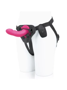 Immagine di PEGASUS 6' dildo vibrante curvo con imbracatura - rosa