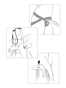 Image du kit de pegging ROMP Piccolo avec gode en silicone et harnais ajustable