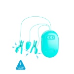 Image du Coffret Surprise Bleu avec pinces à tétons électrostimulantes et œuf vibrant
