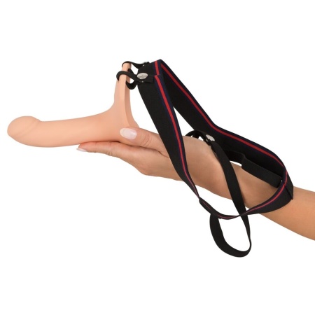 Image of the Curved Silicone Hollow Belt Dildo for Penis Extension