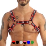 Image du Harnais Poitrine Noir-Rouge, un accessoire de mode audacieux
