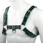 Image du Harnais Poitrine Noir-Rouge, un accessoire de mode audacieux
