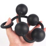 Black silicone rosary for anal pleasure