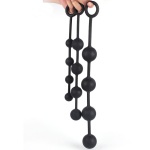 Black silicone rosary for anal pleasure