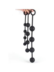 Black silicone rosary for anal pleasure