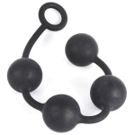 Black silicone rosary for anal pleasure