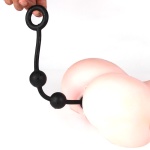 Black silicone rosary for anal pleasure