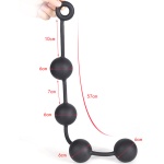 Black silicone rosary for anal pleasure