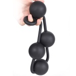Black silicone rosary for anal pleasure