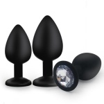 Plug Anal en Silicone avec Bijou Diamant en quatre couleurs