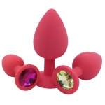 Plug Anal en Silicone avec Bijou Diamant en quatre couleurs