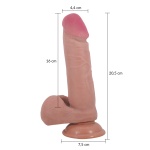 Abbildung des 20,5 cm großen Dildos mit realistischer Saugglocke BAILE