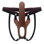 Image du Gode Ceinture Creux en Silicone Courbé pour Extension de Pénis