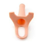 Image du Gode Ceinture Creux en Silicone Courbé pour Extension de Pénis