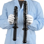 Black Manhandler Double-Ended Dildo with Police Baton Grip
