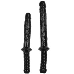 Black Manhandler Double-Ended Dildo with Police Baton Grip