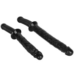 Black Manhandler Double-Ended Dildo with Police Baton Grip