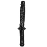 Black Manhandler Double-Ended Dildo with Police Baton Grip