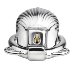 Cage de chasteté en acier inoxydable au design unique en forme de coquille