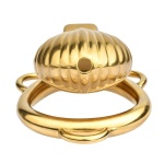Cage de chasteté en acier inoxydable au design unique en forme de coquille