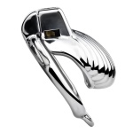 Cage de chasteté en acier inoxydable au design unique en forme de coquille