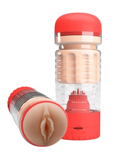 Masturbateur Vaginal Vibrant Theresa Rouge de PRETTY LOVE