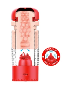 Masturbateur Vaginal Vibrant Theresa Rouge de PRETTY LOVE