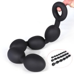 Ultra Soft Liquid Silicone Anal Beads in gold and black