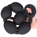 Ultra Soft Liquid Silicone Anal Beads in gold and black