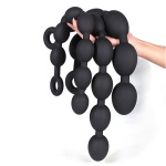 Ultra Soft Liquid Silicone Anal Beads in gold and black