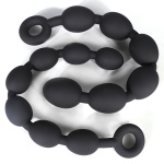 Ultra Soft Liquid Silicone Anal Beads in gold and black