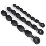Ultra Soft Liquid Silicone Anal Beads in gold and black