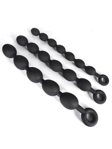 Perles Anales en Silicone Liquide Ultra Doux en couleur dorée et noire