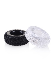 Cockring Souple Wheel en transparent et noir