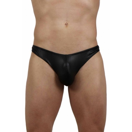 String Wetlook Pour Homme en noir